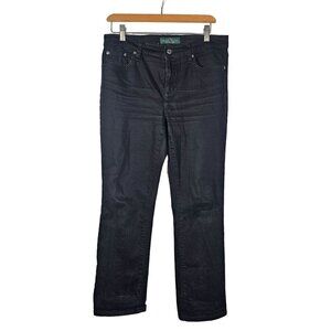 Vintage Ralph Lauren Jeans Co. Classic Straight Leg Women Stretch Denim Black 8